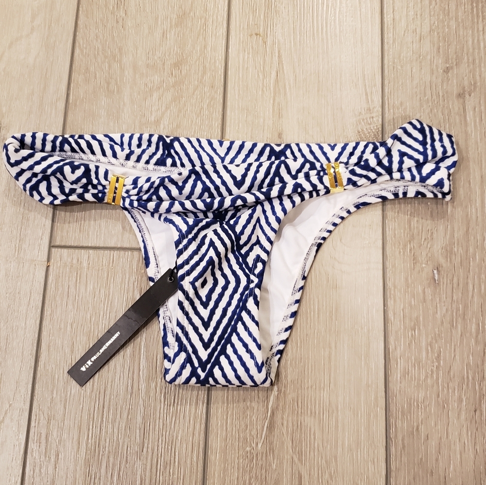 Vix paulahermanny size xs blue amd white swim bottom with tag and